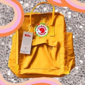Yellow Embroidered Classic Kanken